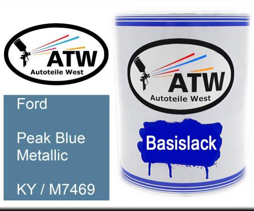 Ford, Peak Blue Metallic, KY / M7469: 1L Lackdose, von ATW Autoteile West.